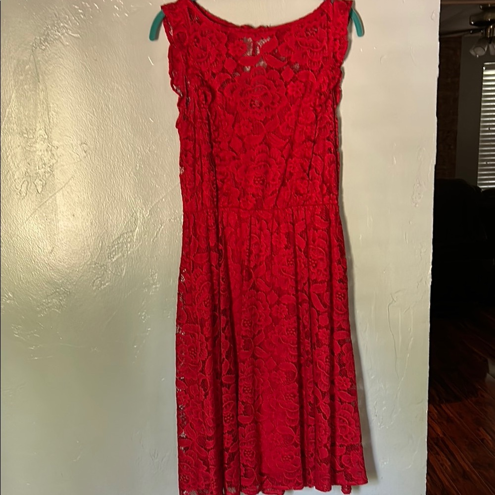 Elegant Red Lace Dress